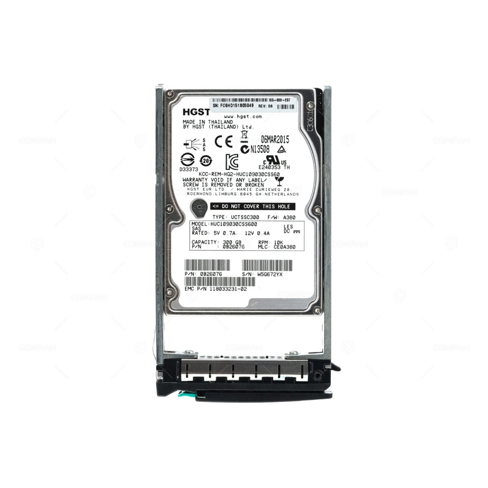 105-000-237 EMC HDD 300GB 10K SAS 6G 2.5" SFF HOT-SWAP